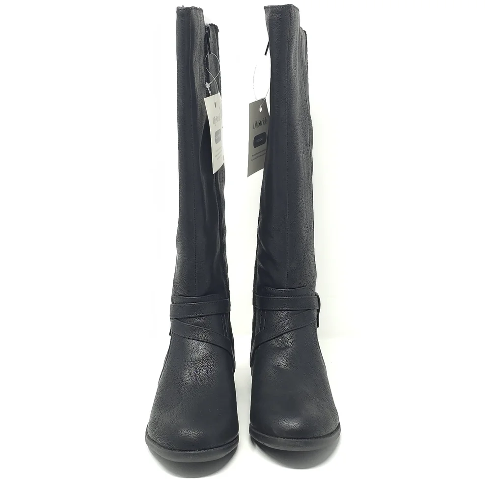 LifeStride Xtrovert Black Wide Calf Riding Boots  Water-Resistant - Picture 3 of 12